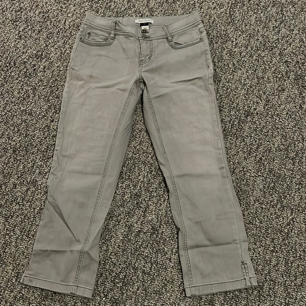 White House Black Market Grey Noir Crop Pants Size 0